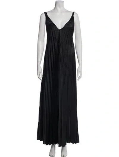 Pre-owned Beatrice B V-neck Long Dress In Blue