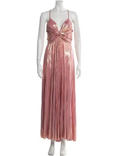 Pre-owned Beatrice B V-neck Long Dress In Neutral