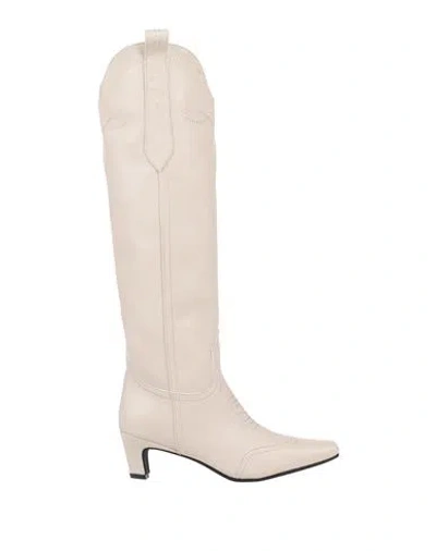 Beatrice B Beatrice .b Woman Knee Boots Beige Size 9 Textile Fibers