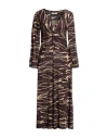 Beatrice B Beatrice .b Woman Midi Dress Dark Brown Size 10 Polyester, Elastane In Brown