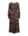 Beatrice B Beatrice .b Woman Midi Dress Dark Brown Size 10 Polyester, Elastane In Brown