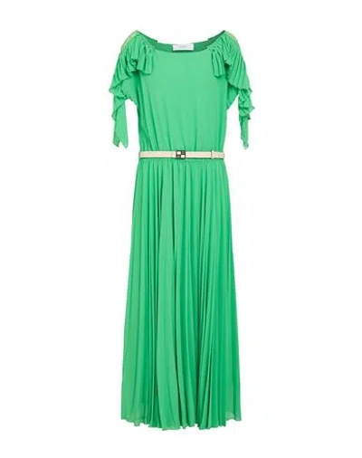 Beatrice B Beatrice .b Woman Midi Dress Light Green Size 6 Polyester, Viscose, Cow Leather