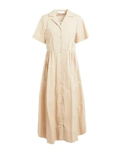 Beatrice B Beatrice .b Woman Midi Dress Sand Size 10 Cotton, Elastane