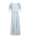 Beatrice B Beatrice .b Woman Midi Dress Sky Blue Size 2 Polyester, Viscose, Cow Leather In Blue