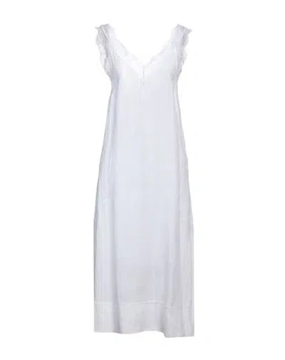 Beatrice B Beatrice .b Woman Midi Dress White Size 4 Hemp, Viscose, Polyamide In White