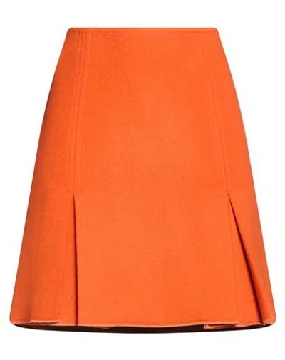 Beatrice B Beatrice .b Woman Mini Skirt Orange Size 2 Virgin Wool, Polyamide