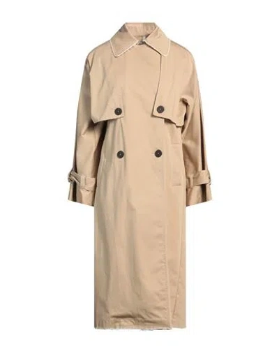 Beatrice B Beatrice .b Woman Overcoat & Trench Coat Camel Size 4 Cotton, Elastane In Beige