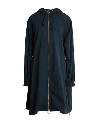 Beatrice B Beatrice .b Woman Overcoat & Trench Coat Navy Size 8 Cotton, Nylon, Elastane In Blue