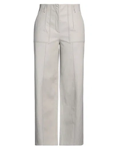 Beatrice B Beatrice .b Woman Pants Light Grey Size 8 Polyurethane, Viscose, Cotton