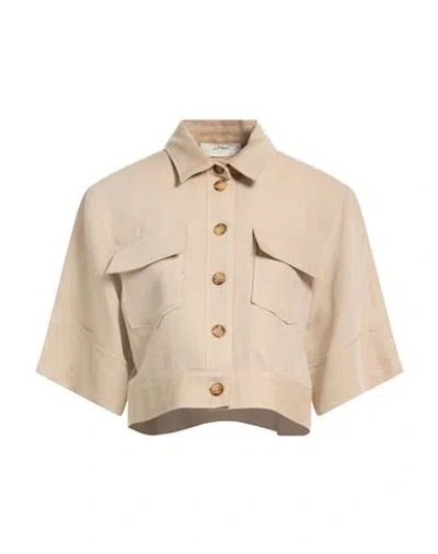 Beatrice B Beatrice .b Woman Shirt Beige Size 6 Linen, Cotton In Brown