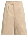 Beatrice B Beatrice .b Woman Shorts & Bermuda Shorts Beige Size 4 Cotton, Elastane