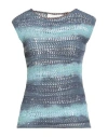 Beatrice B Beatrice .b Woman Sweater Slate Blue Size 4 Cotton, Viscose