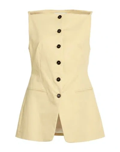 Beatrice B Beatrice .b Woman Tailored Vest Beige Size 6 Cotton, Elastane