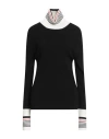 Beatrice B Beatrice .b Woman Turtleneck Black Size L Viscose, Polyester, Wool