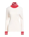 Beatrice B Beatrice .b Woman Turtleneck Ivory Size M Viscose, Polyester, Wool