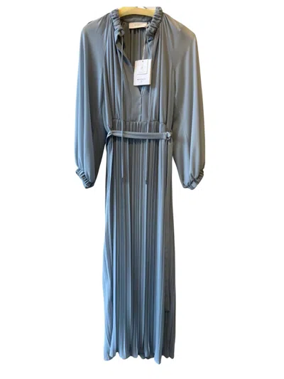 Beatrice B Women's Long Georgette Dress In Mist In Gray