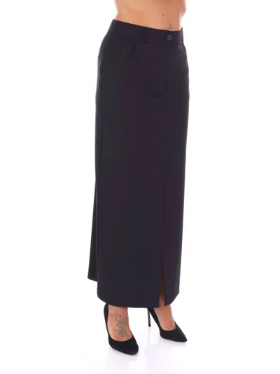 Beatrice B Women's Tessuto Twill Long Skirt In Black