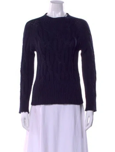 Pre-owned Beatrice B Wool Crew Neck Sweater In Purple
