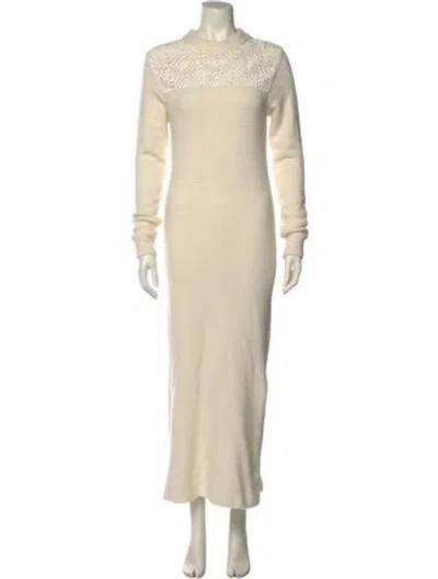 Pre-owned Beatrice B Wool Long Dress In Neutral