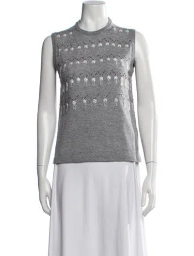 Pre-owned Beatrice B Wool Patterned Sweater In Grey