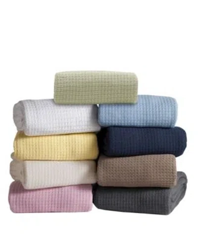 Beatrice Home Fashions Beatrice Home Grand Hotel Waffle Knit Cotton Blankets In Dark Grey