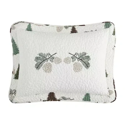 Beatrice Home Fashions Cabin High Embroidered Pillow Sham In White