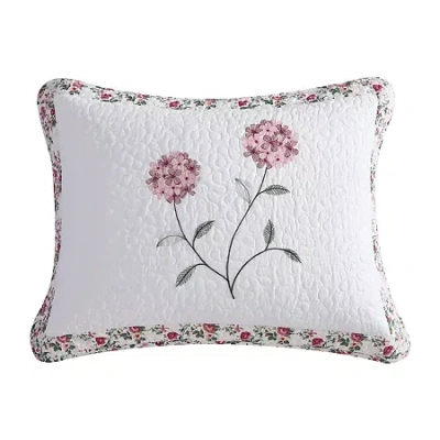 Beatrice Home Fashions Carnation Embroidered Pillow Sham In Multi