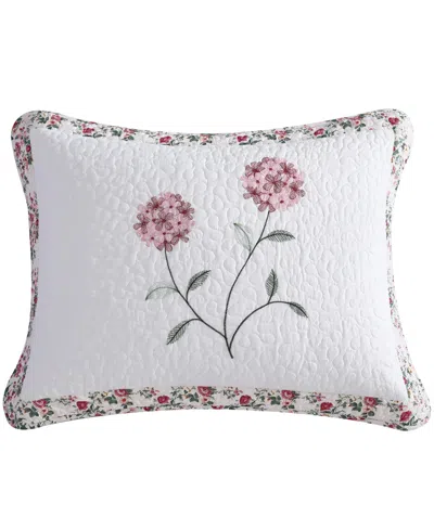 Beatrice Home Fashions Carnation Embroidered Sham, Standard In Pink
