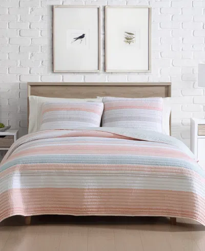 Beatrice Home Fashions Coralinn Stripe 2-pc. Quilt Set, Twin In Pink