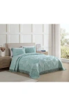 Beatrice Home Fashions Lotus Chenille Comforter In Blue