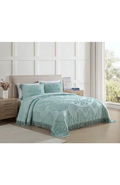 Beatrice Home Fashions Lotus Chenille Comforter In Blue
