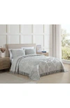 Beatrice Home Fashions Lotus Chenille Comforter In Gray