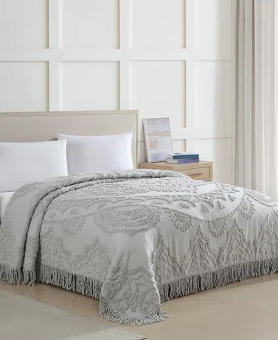 Beatrice Home Fashions Lotus Chenille Lightweight Bedspread, Full In Gray