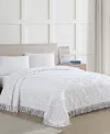 Beatrice Home Fashions Lotus Chenille Lightweight Bedspread, King In White