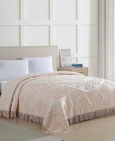 Beatrice Home Fashions Lotus Chenille Lightweight Bedspread, Twin In Pink