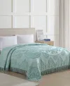 Beatrice Home Fashions Lotus Chenille Lightweight Bedspread, Twin In Blue