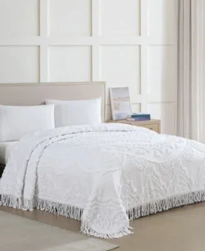 Beatrice Home Fashions Lotus Chenille Lightweight Bedspreads In White