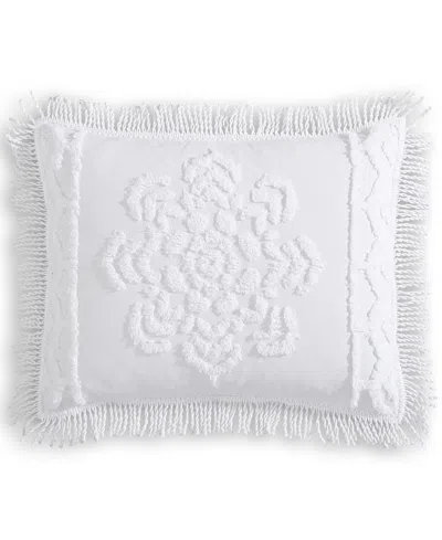 Beatrice Home Fashions Lotus Chenille Lightweight Sham, Standard In White