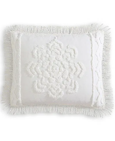 Beatrice Home Fashions Lotus Chenille Lightweight Sham, Standard In White