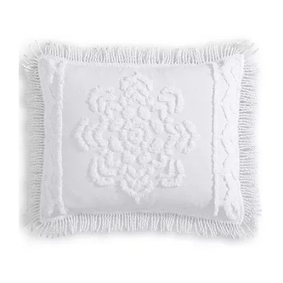 Beatrice Home Fashions Lotus Chenille Pillow Sham In White