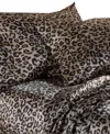 Beatrice Home Fashions Luxurious Leopard Satin 4-pc. Sheet Set, Full In Brown