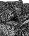Beatrice Home Fashions Luxurious Leopard Satin 4-pc. Sheet Set, Full In Snow Leopard