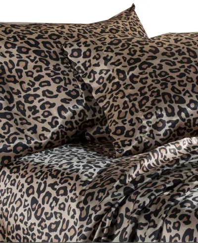 BEATRICE HOME FASHIONS LUXURIOUS LEOPARD SATIN 4-PC. SHEET SET, KING