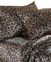 Beatrice Home Fashions Luxurious Leopard Satin Sheet Sets In Snow Leopard