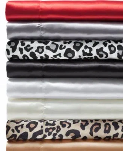 Beatrice Home Fashions Luxurious Satin Sheet Sets Bedding In White