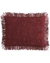 Beatrice Home Fashions Medallion Chenille Sham In Burgundy