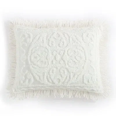 Beatrice Home Fashions Medallion Chenille Sham In Ivory