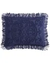 Beatrice Home Fashions Medallion Chenille Sham In Navy