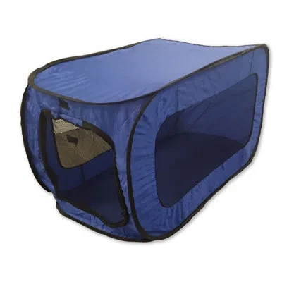 Beatrice Home Fashions Pop-up Kennel Pet Carrier In Navy