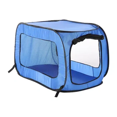 Beatrice Home Fashions Solid Pop Up Kennel Dog Crate In Blue